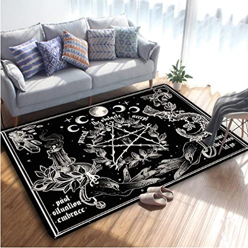 FTMGGDG Triple Moon & Altar & Tarot Witchy Gothic Teppich Bodenmatte, Teppich groß, Teppiche für Raumdekoration 140x200cm von FTMGGDG