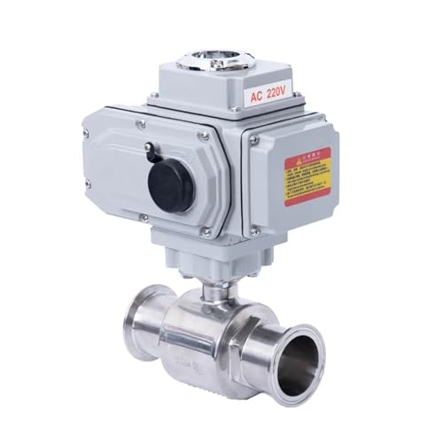 FTMRBOQI 38 mm 2-Wege-Motorkugelhahn Q911F-16P Tri-Clamp-Ferrule-Typ elektrischer Kugelhahn(110VAC) von FTMRBOQI