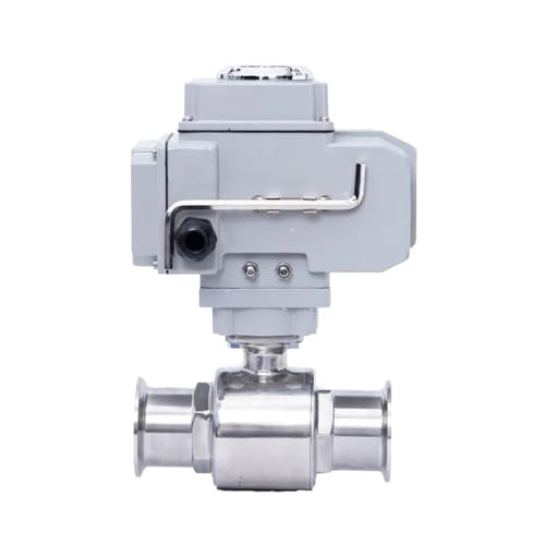 FTMRBOQI 45 mm 2-Wege-Motorkugelhahn Q911F-16P Tri-Clamp-Ferrule-Typ elektrischer Kugelhahn(12V) von FTMRBOQI