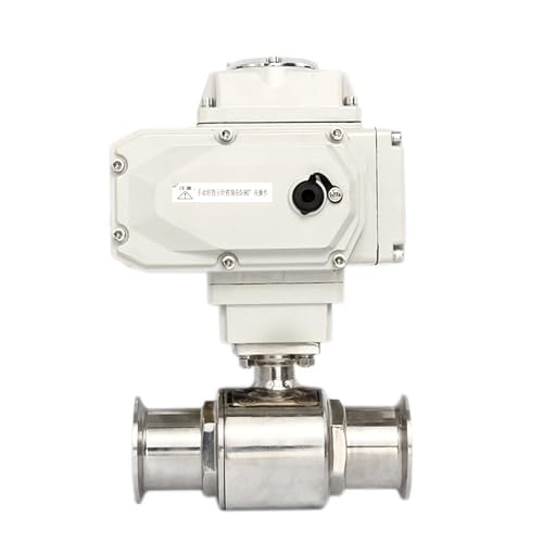 FTMRBOQI 51mm 2-Wege-Motorkugelhahn Q911F-16P Tri-Clamp-Ferrule-Typ elektrischer Kugelhahn(24V) von FTMRBOQI