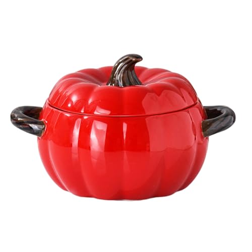 FTNESGYM Kürbis-Suppenschüssel, Keramik, mikrowellen- und spülmaschinenfest, Kürbis-Auflaufform mit Deckel, Dutch Oven Topf, Suppentopf, Kochgeschirr für Zuhause, Thanksgiving, Halloween, Party, Rot FTNESGYM Kürbis-Suppenschüssel, Keramik, mikrowellen- und spülmaschinenfest, Kürbis-Auflaufform mit Deckel, Dutch Oven Topf, Suppentopf, Kochgeschirr für Zuhause, Thanksgiving, Halloween, Party, Rot von FTNESGYM