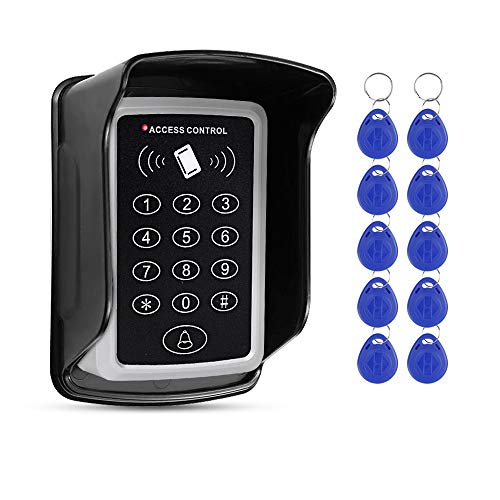 FTSTech 125-kHz-Tastatur für Digitale Zugangskontrolle mit Wasserdichter Abdeckung 1000 Benutzer Geeignete für den Außenbereich für das Haussicherungssystem + 10 Stück blaue Tasten (T12) von FTes RFKits