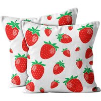 2Er Set, Sommer Erdbeere Print, Kissenbezug, Doppelseitig Bedruckt 18"x18" Dekorative Hülle von FTScustomSHOP