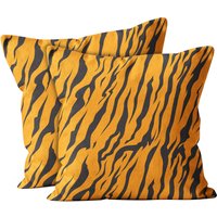 2Er Set, Streifen Tier Dschungel Tiger Fell Muster, Überwurf Kissenbezug, Doppelseitig Bedruckt 18"x18" Dekorative Hülle.print von FTScustomSHOP