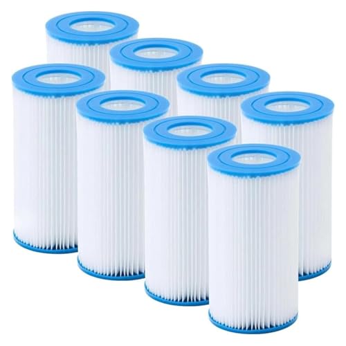 Ersatz-Poolfilter vom Typ A oder C, mit Intex-Poolpumpe, passen perfekt, kompatibel mit Bestway-Filterkartuschen Typ III Nr. 5801(8 PCS) von FTUKFYJK