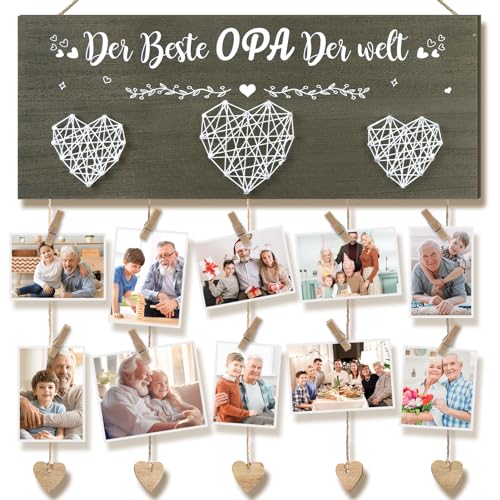 FTUREERA Geschenk für Opa Wand Bilderrahmen Foto Hanging Board Wanddekorationen, Geschenk für Weihnachten, Vatertag, Geburtstag, Thanksgiving Day von FTUREERA