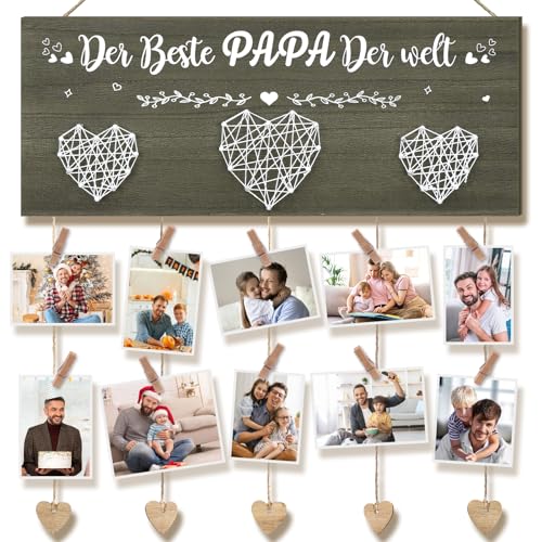 FTUREERA Geschenk für Papa Wand Bilderrahmen Foto Hanging Board Wanddekorationen, Geschenk für Weihnachten, Vatertag, Geburtstag, Thanksgiving Day von FTUREERA