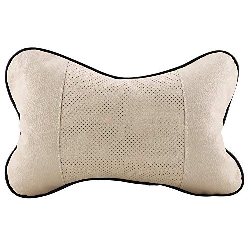 Weiche Auto Auto Sitz Kopfstütze Kissen Atmungsaktiv Kopf Hals Unterstützung Kissen Pad (Beige) von FTVOGUE