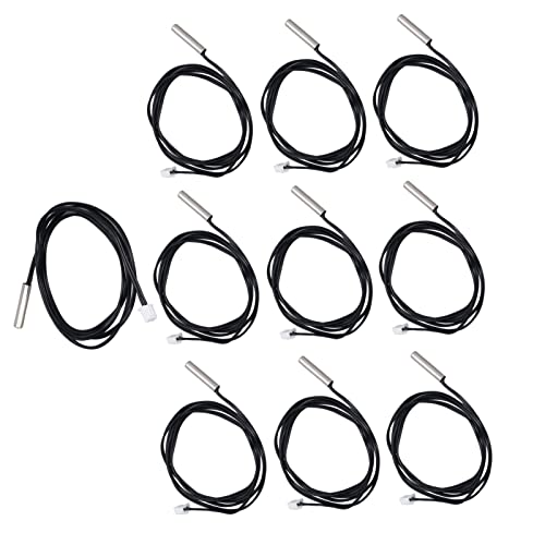 10Pcs Thermistor Temperatursensor 1m Kabellänge 5 * 25mm Zylinderkopf(20K B3950) von FTVOGUE