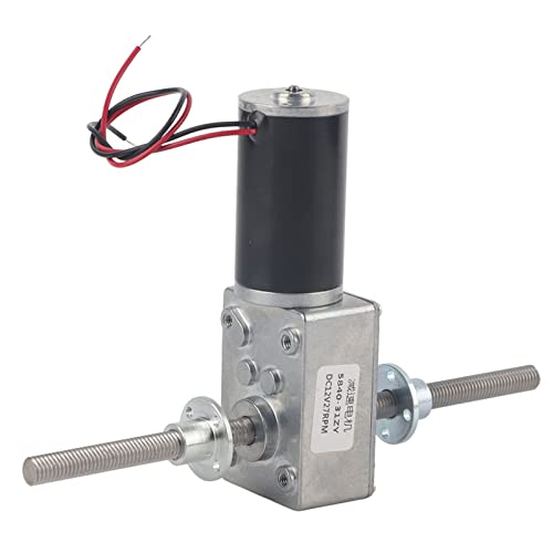 12V Getriebemotor mit hohem Drehmoment, M8 Doppelwellen 1280 Motor Schnecken Getriebemotor Koaxial Untersetzungsmotor für rechte und linke Welle mit Flansch(Reduction Ratio 290) von FTVOGUE