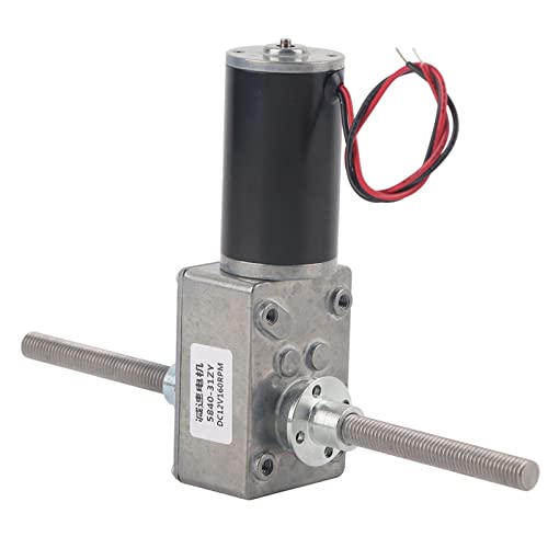 12V Getriebemotor mit hohem Drehmoment M8 Doppelwellen 1280 Motor Schnecken Getriebemotor Koaxial Untersetzungsmotor für rechte und linke Welle mit Flansch(Reduction Ratio 50) von FTVOGUE