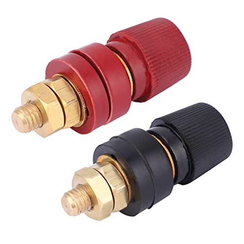 2 Stück 555 Typ Binding Post Messing Spannungsregler Stromklemmenblock rot und schwarz Gewinde M8 0V-380V 200A von FTVOGUE
