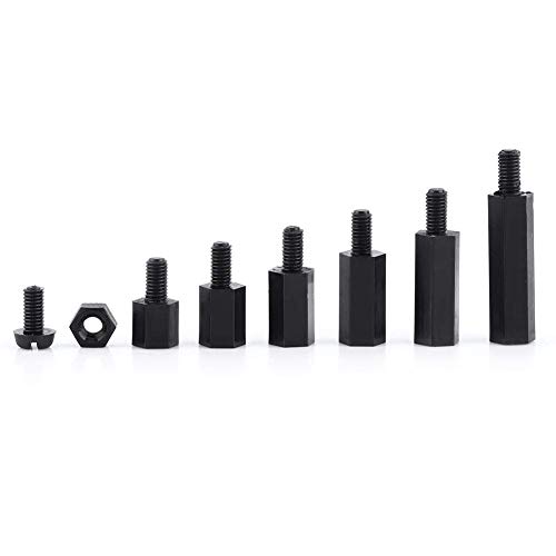 250 Stücke Nylon M2 M3 Male-Female Hex Spalte Standoff Spacer Schraube Mutter Sortiment Kit Platine Reparatur Zubehör mit Aufbewahrungsbox(M3) von FTVOGUE