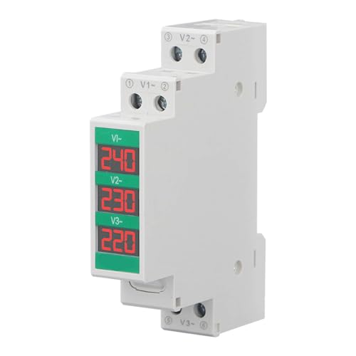 3-Phasen-Voltmeter, DIN-Schiene, Einphasig, Dreiadrig, Energiemessgerät, Wiederaufladbar, Farb-LCD-Digital-Voltmeter, AC 110 V, 100 A, Amperemeter, Leistungsvoltmeter von FTVOGUE