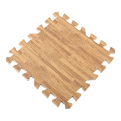 9pcs Imitation Holz Weiche Schaum -Fitnessstudio -Matten, Dickere Eva -Übungs -Bodenmatten, Spielen Pad Set für Zuhause (Helle Holzmaserung) von FTVOGUE