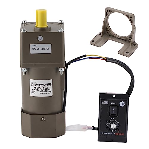 AC 220V 90W Motor mit einstellbarer Drehzahl Stufenlos regelbarer Frequenzumrichtermotor mit Getrieberegler und Halterung (50K) von FTVOGUE