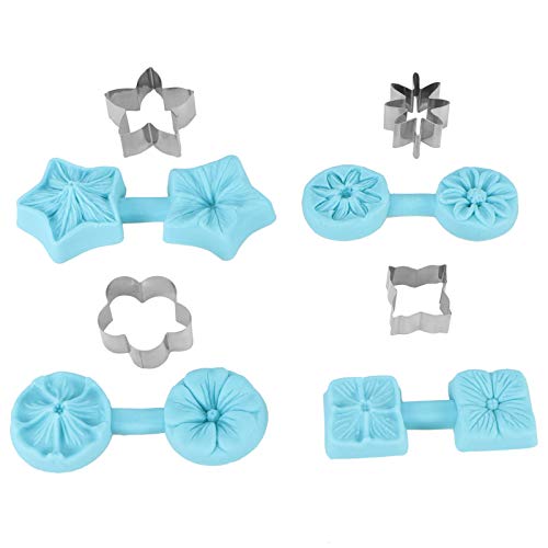 Blume Silikonform, 4 Sets Fondant Schokoladenform Silikon Backform Utensilien Küchenbedarf mit Ausstecher Schokoladenglasur Süßigkeiten Dekorationsform für Geburtstag Dusche von FTVOGUE