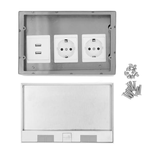 Wasserdichte Bodeneinbau-Steckdose, Edelstahl, USB-Anschlüsse, EU-Standard, für Büro und Hotel Wasserdichte Bodeneinbau-Steckdose, Edelstahl, USB-Anschlüsse, EU-Standard, für Büro und Hotel von FTVOGUE