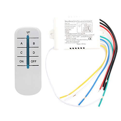 Drahtloser Fernbedienungsschalter 4-fach EIN/AUS 220 V Digitaler Wandleuchtenempfänger Sender Fernbedienungsschalter mit Entstörung von FTVOGUE