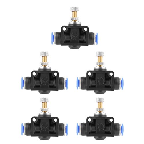 FTVOGUE 5Stück 6mm Pneumatische Schnellsteuerung Rohr Drosselklappe Druckluftregelventil Schnellkupplung von FTVOGUE