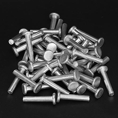 FTVOGUE 100 Pcs Feste Aluminiumnieten Flacher Kopf, Nietset für Starke Befestigung, Ideal für -Projekte, Handwerk und Metallbearbeitung (M4*20) von FTVOGUE