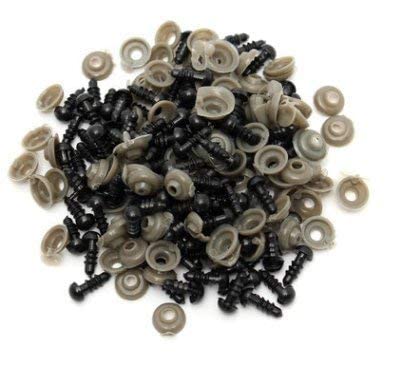 FTVOGUE 100 stücke DIY Schwarz Kunststoff Puppe Sicherheitsaugen W/Washer Für Teddybär Plüschtiere Filzen Spielzeug (8mm) von FTVOGUE