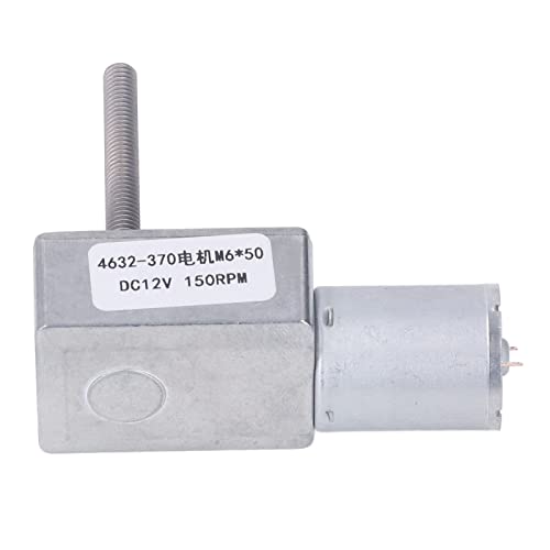 FTVOGUE 12 -V -Gleichstrom Zahnradmotor Reduzierbares Aluminium Messing Selbstverriegelungsmotor M6 X 50 Mm Ausgangswelle für Fensteröffner, Weit Verbreitet Im Türöffner, Kleiner Winde (150RPM) von FTVOGUE