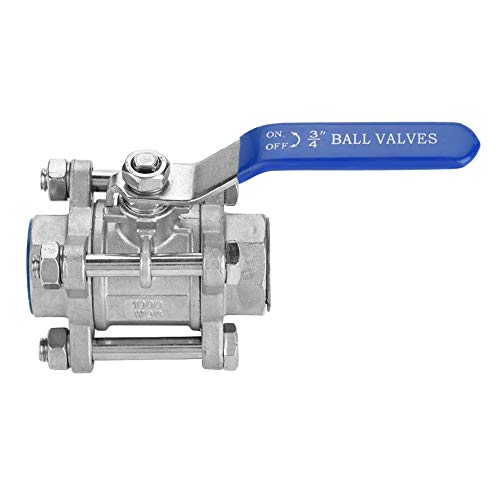 FTVOGUE 304 Edelstahl Weibliches -Ventil 3/4 "NPT - Effiziente Stromversorgungsregelung und Einfache Wartung Perfektes Kugelventil für Wasser, Öl und Nicht Korrosive Flüssigkeit Ideal für Wohn und von FTVOGUE
