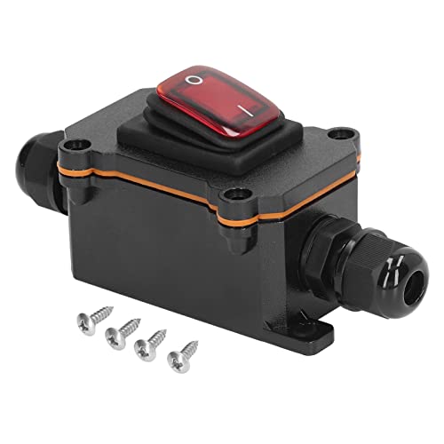 FTVOGUE 4-poliger Inline-Schnurschalter mit 2 Positionen, 16 A, 250 V, Hochstrom-Inline-Schalter, Plug-and-Play, IP65, Wasserdicht, Rot von FTVOGUE