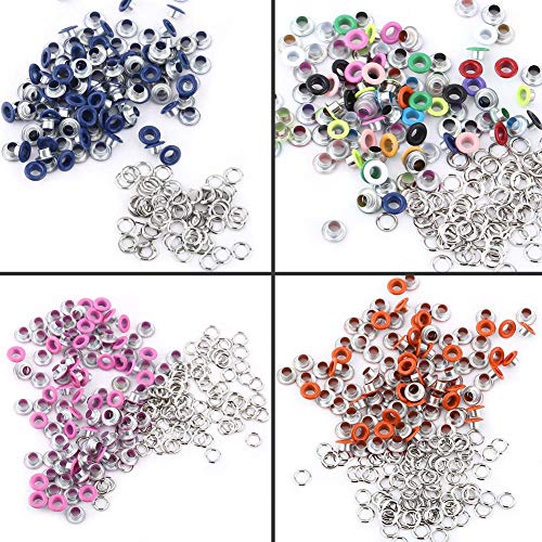 FTVOGUE 5 Farben 100 Stücke Metall Ösen Kits 5mm Metallic Scrapbooking Ösen Schnalle Leder DIY Handwerk Bekleidung Zubehör(Couleur Mélangée) von FTVOGUE