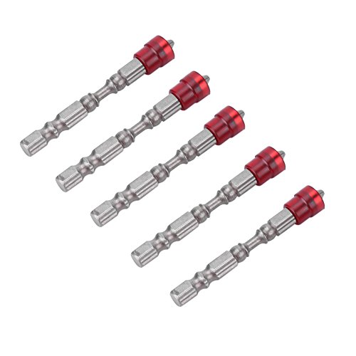 FTVOGUE 5pcs S2 Stahlmagnetkreuzkopf PH2 -Schraubendreherbit mit 1/4 -Zoll -Sechskantschatz für Trockenbauschrauben Stromversorgungsbohrer Kabelloser Bohrer (Rot) von FTVOGUE