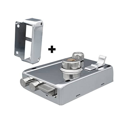 FTVOGUE Außentür Vorhängeschloss Vintage Style Deadbolt Zylinderschlüssel -Haushalts -Lock Kit für Gate und Versicherung Kompakt (Rechts offen) von FTVOGUE