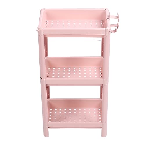 FTVOGUE Badezimmerbodenlagerregal Langlebige Rosa Multi -Layer -Stehstange Regale für Badezimmer und Küche Plastik (Dreifachschicht) von FTVOGUE