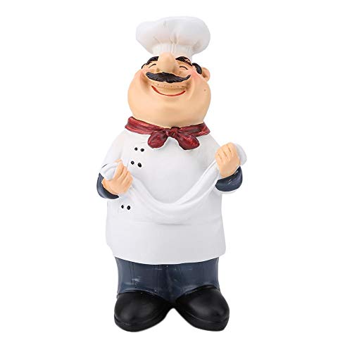 FTVOGUE Chef Figuren Amerikanischen Vintage Land Glücklich Chef Harz Figur Home Restaurant Cafe Tabletop Decor Sammeln Geschenke(71110-02) von FTVOGUE