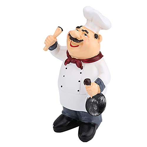 FTVOGUE Chef Figuren Amerikanischen Vintage Land Glücklich Chef Harz Figur Home Restaurant Cafe Tabletop Decor Sammeln Geschenke(71110-04) von FTVOGUE