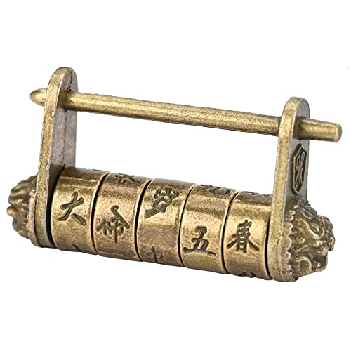 FTVOGUE Chinesische Vintage -Vorhängeschloss Antique Messing Retro -Stil Kombination für Einzigartige Schmuckkastenschubladenschrank FTVOGUE Chinesische Vintage -Vorhängeschloss Antique Messing Retro -Stil Kombination für Einzigartige Schmuckkastenschubladenschrank von FTVOGUE