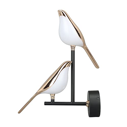 FTVOGUE Doppelte Vogel-Form-LED-Wandleuchte, 360-Grad-Drehung, Moderne Dekorative Schlafzimmerlampe, Nordische Vogel-Wandleuchte für Wohnzimmer, Schlafzimmer von FTVOGUE