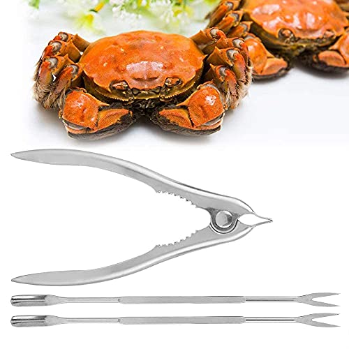 FTVOGUE Edelstahl-Hummer-Krabbencracker-Muschelklaue-Meeresfrüchte-Gabeln-Nussöffner-Küchengeräte von FTVOGUE