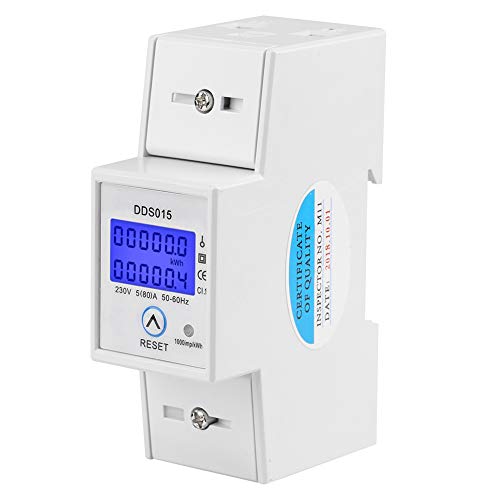 FTVOGUE Einphasig Energiezähler Wattmeter 5-80A 230V 50Hz DDS015 LCD Digital Rücksetzbare Hintergrundbeleuchtung einphasig elektrische Energiezähler Schienenmontage von FTVOGUE