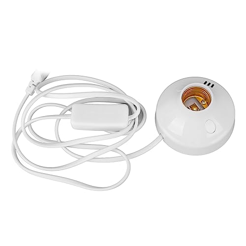 FTVOGUE Intelligente Kabellose Glühbirnenfassung mit Fernbedienung, E27-E26-Lampenfassung, Flammhemmend, Hitzebeständig, Vorbeugend, 1,8 M Langes Kabel (EU-Stecker) von FTVOGUE