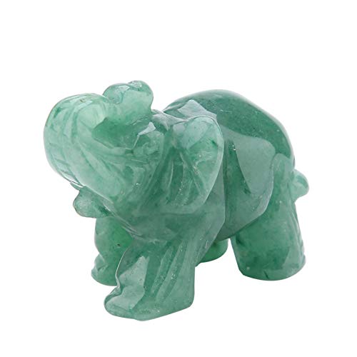 FTVOGUE Jade Elefant, 5,1 cm Natürliche Jade Geschnitzte Elefantenfigur, Viel Glück Kristallfigur Heimdekoration für Heimbüro Einrichtungsartikel(Grün) von FTVOGUE