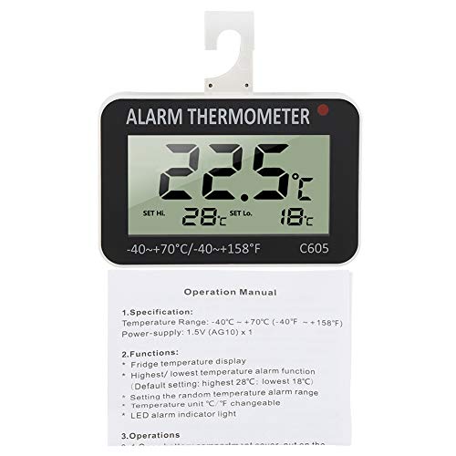 FTVOGUE K¨¹hlschrank Thermometer, Grillzubeh?r Thermometer Digital Gefrierschrank Temp Tester Alarm LCD Display mit Haken FTVOGUE K¨¹hlschrank Thermometer, Grillzubeh?r Thermometer Digital Gefrierschrank Temp Tester Alarm LCD Display mit Haken von FTVOGUE