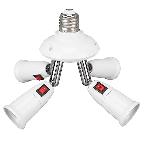FTVOGUE Lichtsplitter-Sockel, 360-Grad-Drehung, 180-Grad-Biegung, Feuerfester Splitter, 4-in-1-Adapter mit Breiter Anwendung für E26-E27-Glühbirnen von FTVOGUE