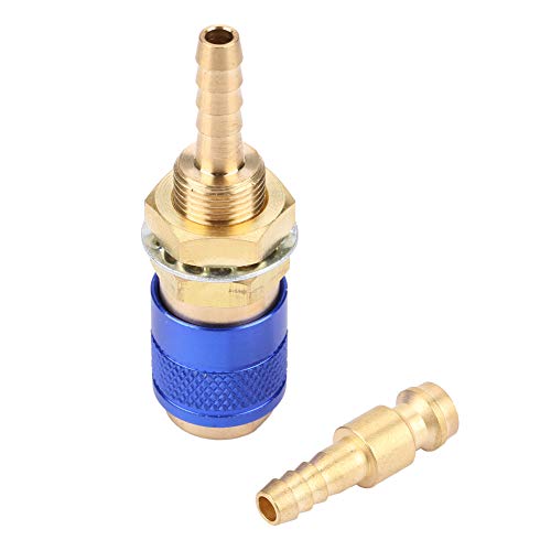 FTVOGUE M6 Gaswasser Schnellanschluss Messing Adapter Set Schweißbrenner Gold Blau Rot für Mig Tig Schweißer Fackelanpassung (Blue) von FTVOGUE