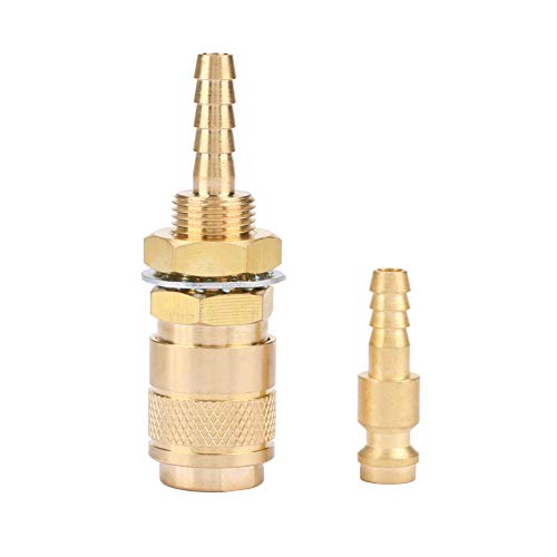 FTVOGUE M6 Gaswasser Schnellanschluss Messing Adapter Set Schweißbrenner Gold Blau Rot für Mig Tig Schweißer Fackelanpassung (goldene Farbe) von FTVOGUE