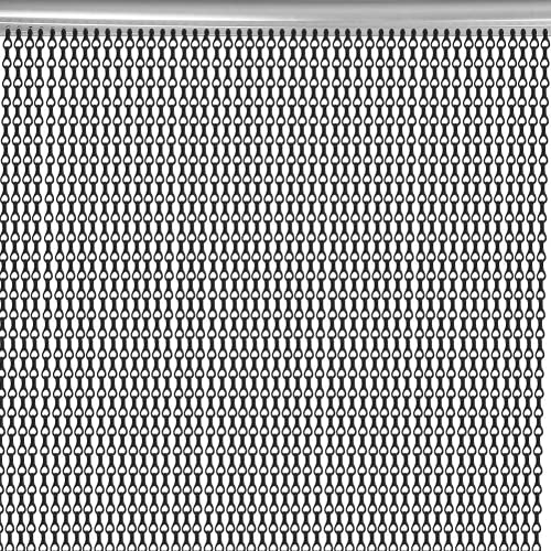 FTVOGUE Metallkette, Kettenvorhang Jalousien Screen Control Schwarz Fliegengitter aus Aluminium kettenvorhang türvorhang für Geschäfte für Wintergärten für Küchen von FTVOGUE