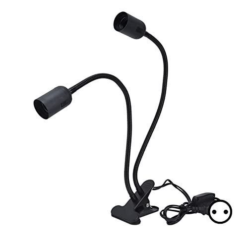 FTVOGUE Tischlampenfassung E27/E26 Doppelköpfige 360-Grad-verstellbare Clip-Lampenfassung 100‑240 V(#2) von FTVOGUE
