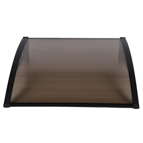 FTVOGUE Windschutz -Tür -Markisenabdeckung für Garten Im Freien, Elegante Fenster Baldachin Abdeckung für Terrasse, Stabil Braune Plastikstahl PC Platine (100 cm / 39,37in) von FTVOGUE