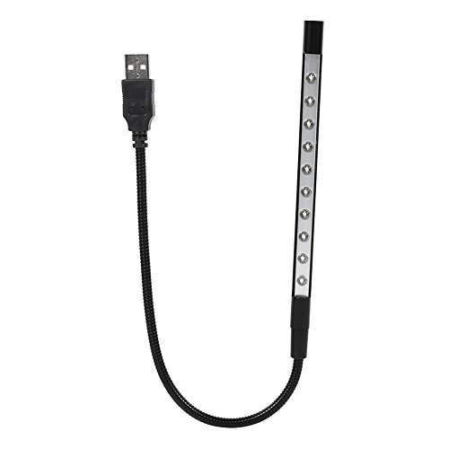 Flexible USB-LED-Leselampe, Helle Mini-Taschenlampe mit 10 LEDs für Laptop-PC-Computer-Tastatur (1) von FTVOGUE