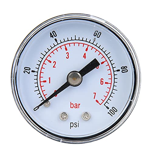 Mechanisches Manometer Manometer Messwerkzeug 1/8inch BSPT Rückanschluss für Luft-Öl-Wasser-Messung(0-100psi,0-7bar) von FTVOGUE
